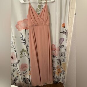 Birdy Grey Sleeveless V-Neck Bridesmaid Maxi Dress in Rose Blush